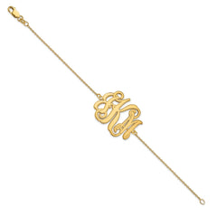 10k Yellow Gold Etched Monogram Bracelet