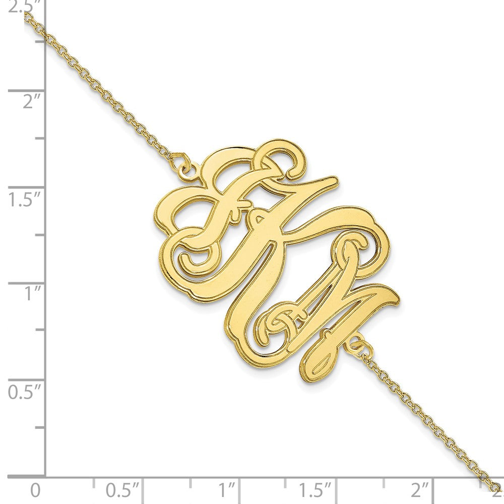 10k Yellow Gold Etched Monogram Bracelet