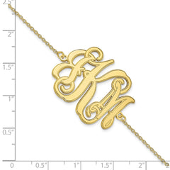 10k Yellow Gold Etched Monogram Bracelet