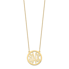 10k Yellow Gold Round Monogram Necklace