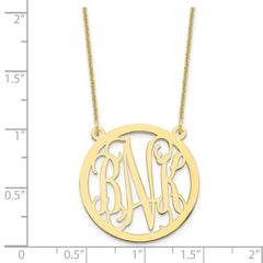 10k Yellow Gold Round Monogram Necklace