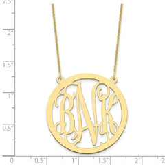 10k Yellow Gold Large Round Monogram Necklace