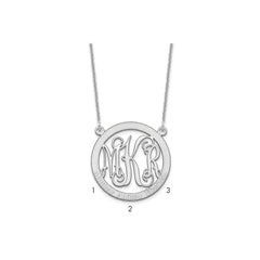10k White Gold Small Family Monogram Necklace