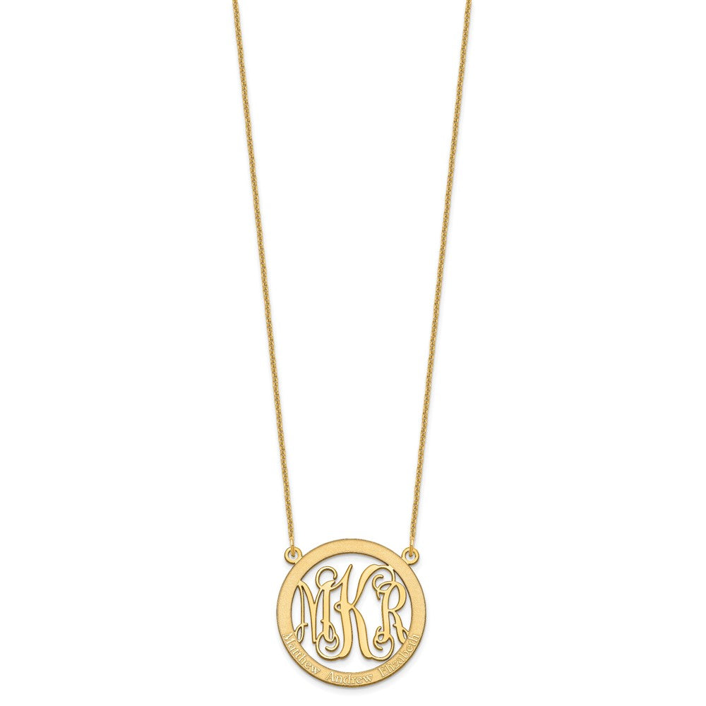 10k Yellow Gold Small Family Monogram Necklace