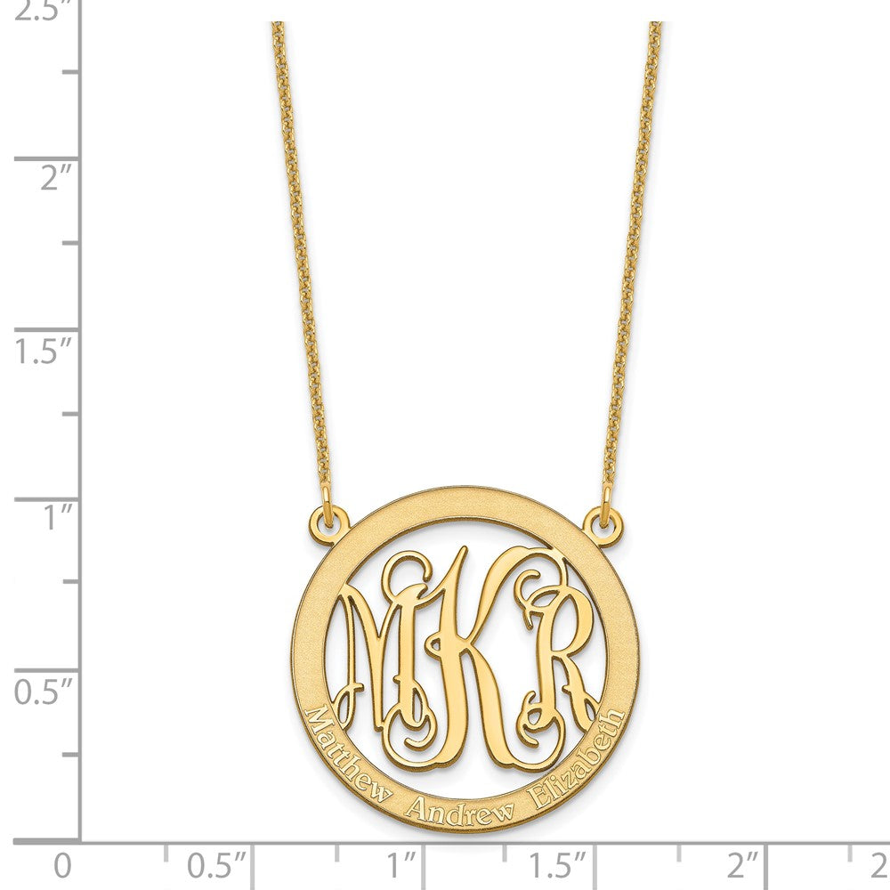 10k Yellow Gold Small Family Monogram Necklace