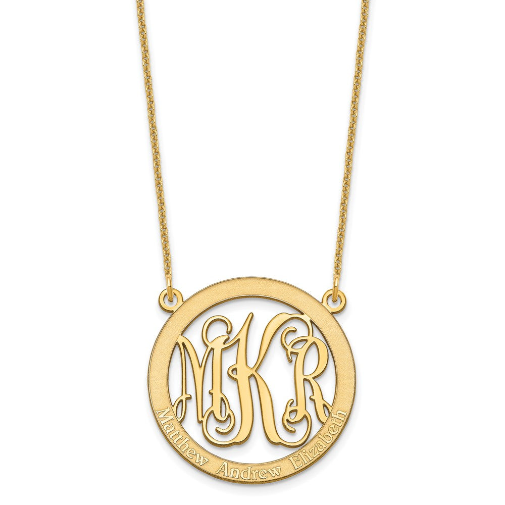 10k Yellow Gold Small Family Monogram Necklace