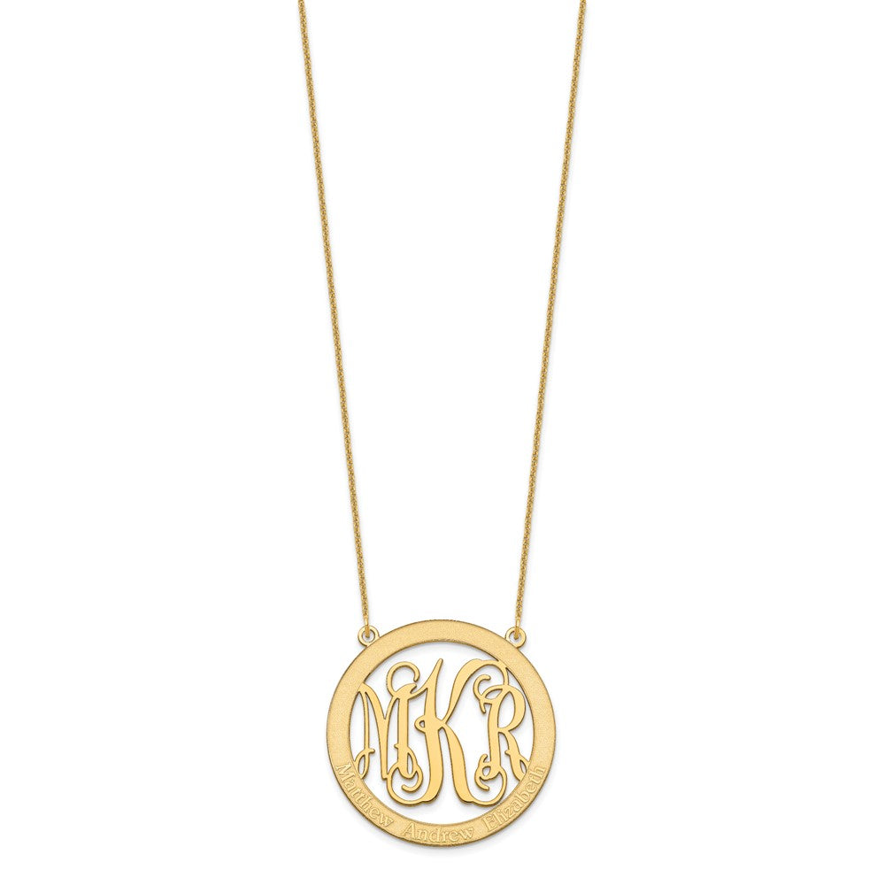 10k Yellow Gold Large Family Monogram Necklace