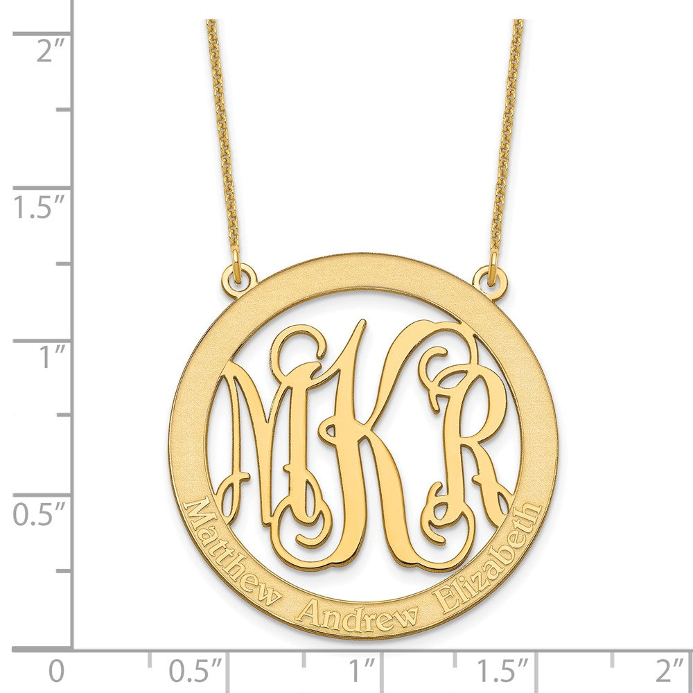 10k Yellow Gold Large Family Monogram Necklace