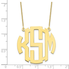 10k Yellow Gold Large Round Monogram Necklace