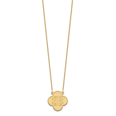 10k Yellow Gold Clover Monogram Necklace