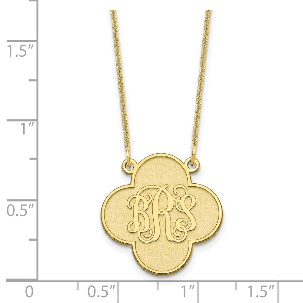 10k Yellow Gold Clover Monogram Necklace