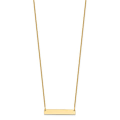 10k Yellow Gold Small Blank Bar Necklace