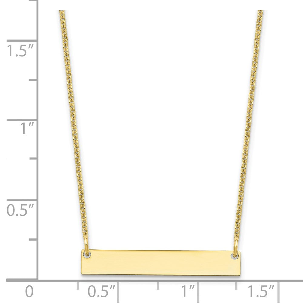 10k Yellow Gold Small Blank Bar Necklace