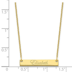 10k Yellow Gold Small EDWARDIAN SCRIPT Bar Necklace