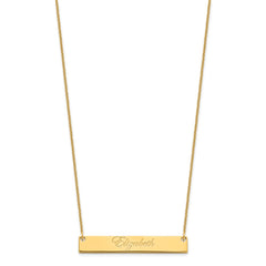 10k Yellow Gold Medium EDWARDIAN SCRIPT Bar Necklace