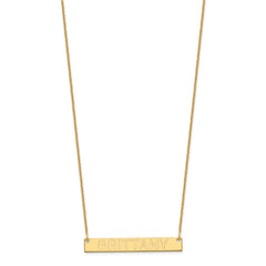 10k Yellow Gold Medium Capitalized ARIAL ROUNDED Bar Necklace