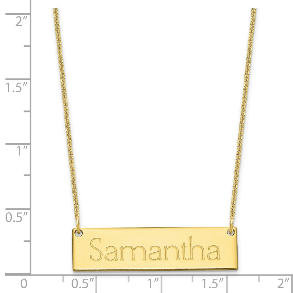 10k Yellow Gold Small Name Bar Necklace