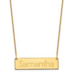10k Yellow Gold Small Name Bar Necklace
