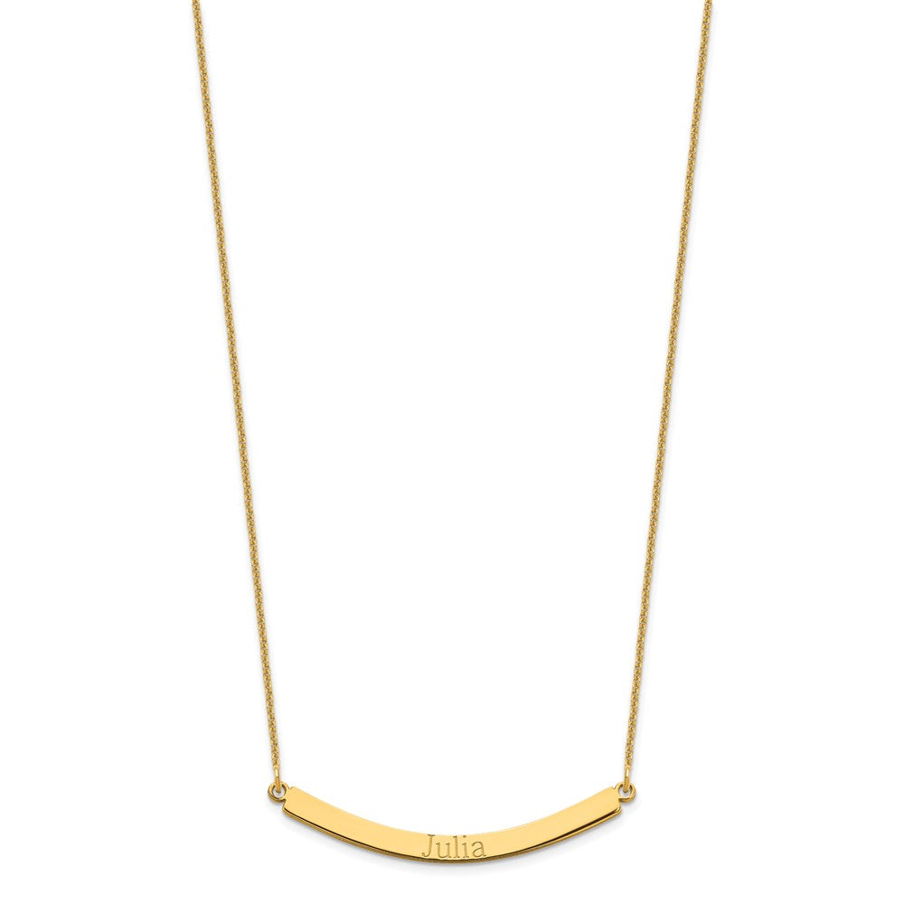 10k Yellow Gold Curved Bar Necklace