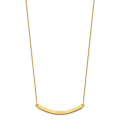 10k Yellow Gold Curved Bar Necklace