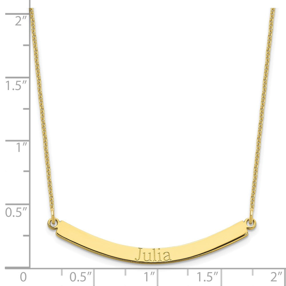 10k Yellow Gold Curved Bar Necklace