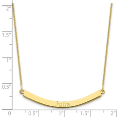 10k Yellow Gold Curved Bar Necklace