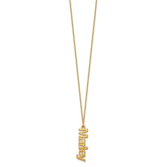 10k Yellow Gold Brushed 1 Name Charm Necklace