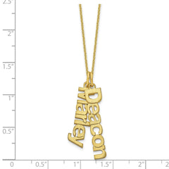 10k Yellow Gold Brushed 2 Name Charm Necklace