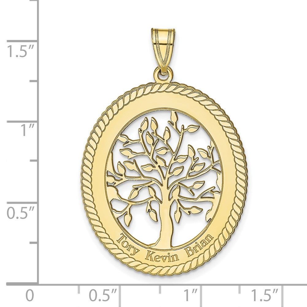 10KY Oval Family Tree Pendant