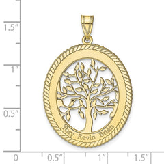 10KY Oval Family Tree Pendant