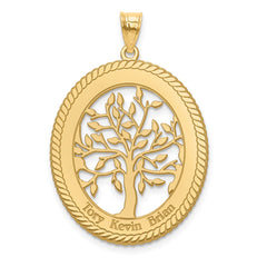 10KY Oval Family Tree Pendant