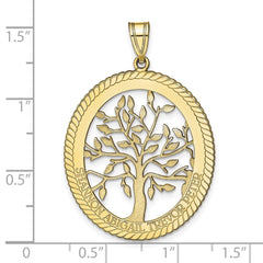 10KY Oval Family Tree Pendant