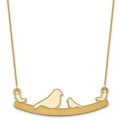 10k Yellow Gold Mom and Baby Bird Necklace