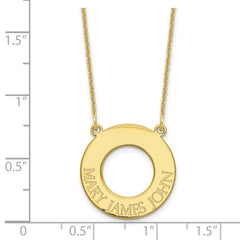 10k Yellow Gold Circle with 3 Name Necklace