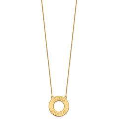 10k Yellow Gold Circle with 2 Name Necklace