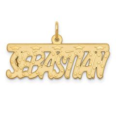 10k Yellow Gold Satin Stars Name Plate