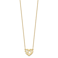 10k Yellow Gold Heart Monogram Necklace