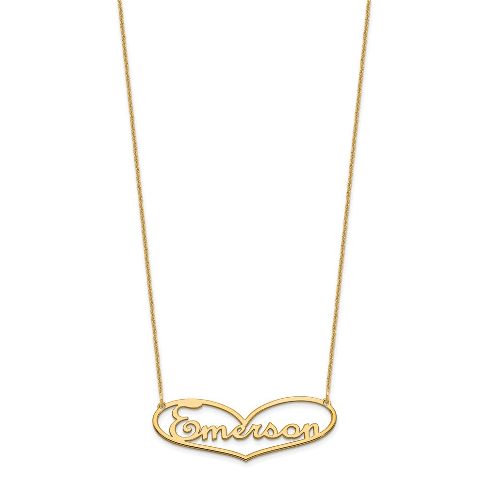 10k Yellow Gold Heart and Name Necklace