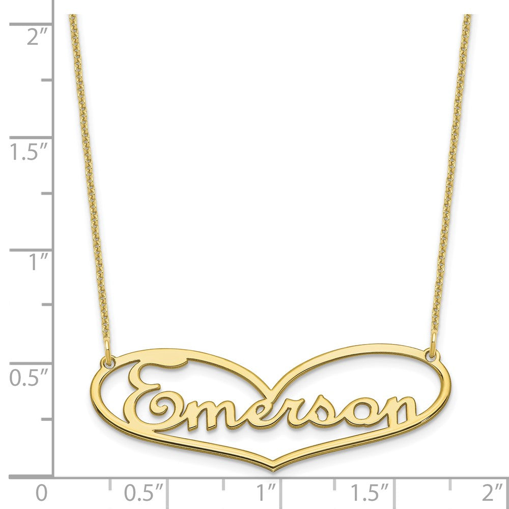 10k Yellow Gold Heart and Name Necklace