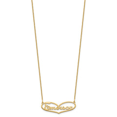 10k Yellow Gold Small Heart and Name Necklace