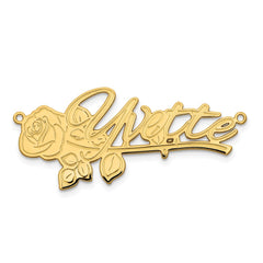 10k Yellow Gold Rose Name Plate