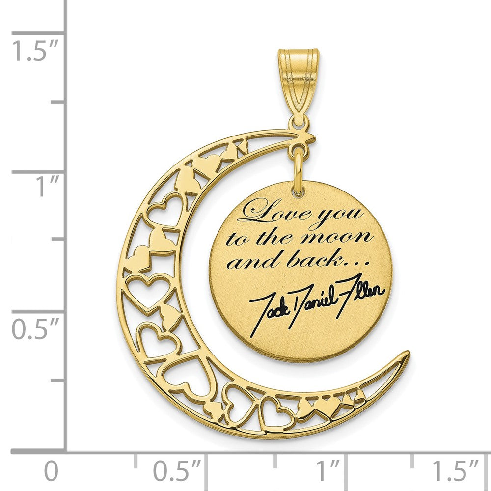 10k Yellow Gold LOVE YOU TO THE MOON Signature Pendant