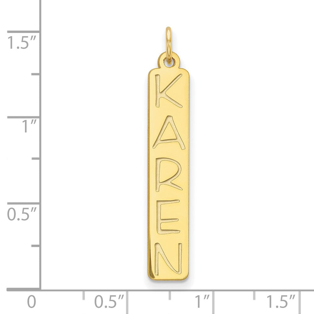 10k Yellow Gold Large Garfield Font  Bar Charm