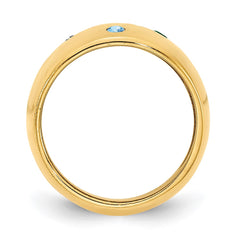 10KY 3 Birthstone Personalized Cigar Ring