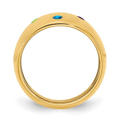 10KY 4 Birthstone Personalized Cigar Ring