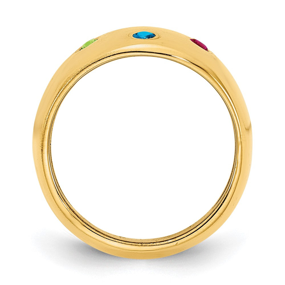 10KY 5 Birthstone Personalized Cigar Ring