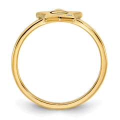 10KY Initial Star with Diamond Signet Ring