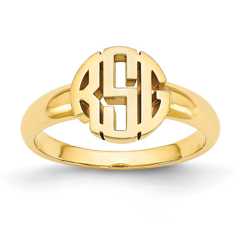 10k Yellow Gold Monogram Ring - 3