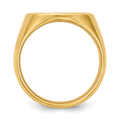 10KY Round with Engravable Top Signet Ring