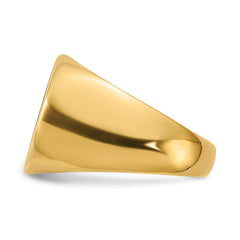 10KY Round with Engravable Top Signet Ring